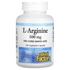 Natural Factors L-Arginine 500 mg 180 Vegetarian Capsules 068958028088