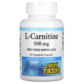 Natural Factors L-Carnitine 500 mg 60 Vegetarian Capsules 068958028019