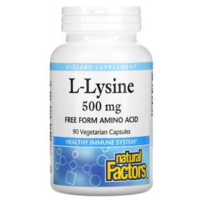 Natural Factors L-Lysine 500 mg 90 Vegetarian Capsules 068958028231