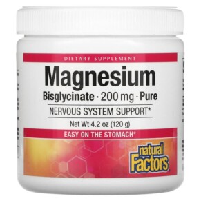 Natural Factors Magnesium Bisglycinate Pure 200 mg 4.2 oz (120 g) 068958016429