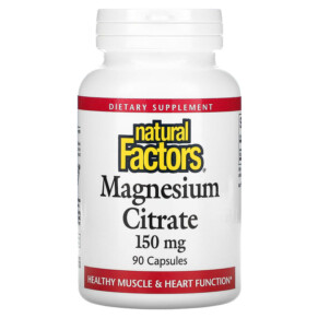 Natural Factors Magnesium Citrate 150 mg 90 Capsules 068958016528