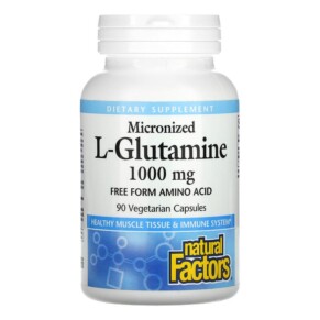 Natural Factors Micronized L-Glutamine 1.000 mg 90 Vegetarian Capsules 068958028101