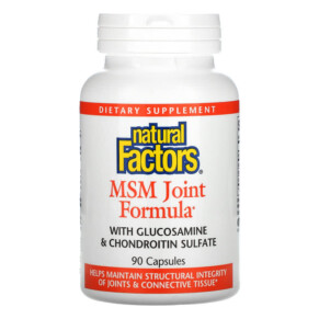 Natural Factors MSM Joint Formula with Glucosamine & Chondroitin Sulfate 90 Capsules 068958026954