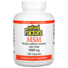 Natural Factors MSM Methyl-Sulfonyl-Methane 1.000 mg 180 Capsules 068958026534