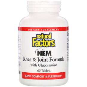 Natural Factors NEM Knee & Joint Formula with Glucosamine 60 Tablets 068958026855