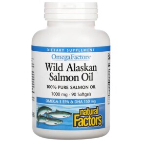 Natural Factors OmegaFactors Wild Alaskan Salmon Oil 1.000 mg 90 Softgels 068958022567