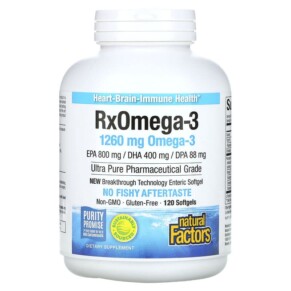 Natural Factors Rx Omega-3 630 mg 120 Softgels 068958035499