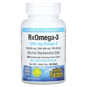 Natural Factors RxOmega-3 630 mg 60 Softgels 068958035482