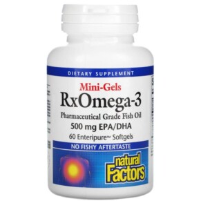 Natural Factors RxOmega-3 Mini-Gels 500 mg 60 Enteripure Softgels 068958354941