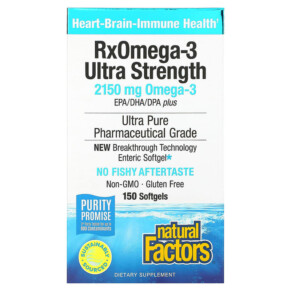 Natural Factors RxOmega-3 Ultra Strength 1.075 mg 150 Softgels 068958354934