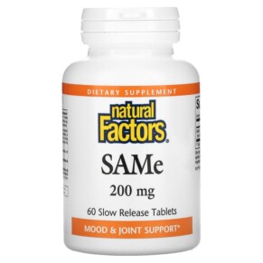 Natural Factors SAMe (Disulfate Tosylate) 200 mg 60 Slow Release Tablets 068958027081