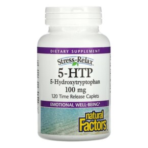 Natural Factors Stress-Relax 5-HTP 100 mg 120 Time Release Caplets 068958028460