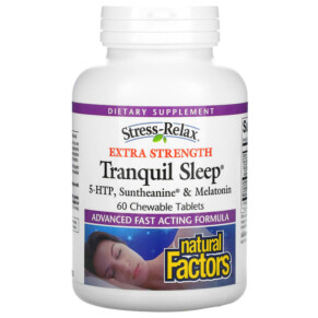 Natural Factors Stress-Relax Extra Strength Tranquil Sleep 60 Chewable Tablets 068958028491