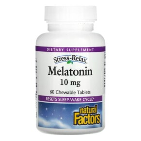 Natural Factors Stress-Relax Melatonin 10 mg 60 Chewable Tablets 068958027197
