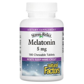 Natural Factors Stress-Relax Melatonin 5 mg 180 Chewable Tablets 068958027180