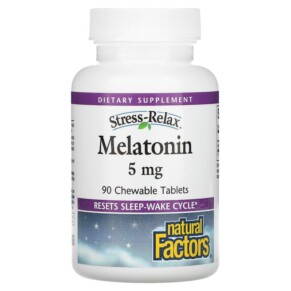 Natural Factors Stress-Relax Melatonin 5 mg 90 Chewable Tablets 068958027173