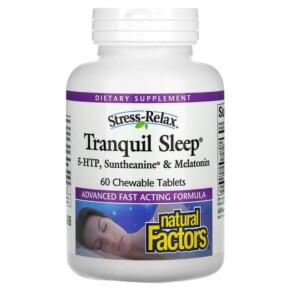 Natural Factors Stress-Relax Tranquil Sleep 60 Chewable Tablets 068958028316