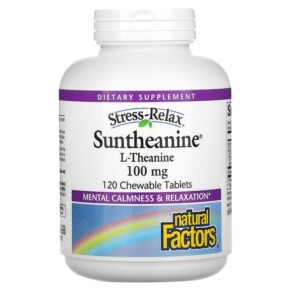 Natural Factors Suntheanine 100 mg 120 Chewable Tablets 068958028378