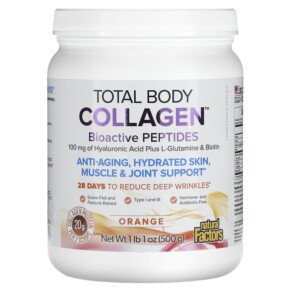 Natural Factors Total Body Collagen Bioactive Peptides Orange 100 mg 1 lb 1 oz (500 g) 068958026312