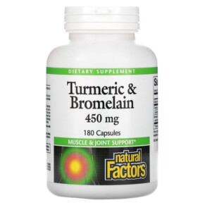 Natural Factors Turmeric & Bromelain 450 mg 180 Capsules 068958017396