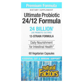 Natural Factors Ultimate Probiotic 24/12 Formula 24 Billion 60 Vegetarian Capsules 068958018522