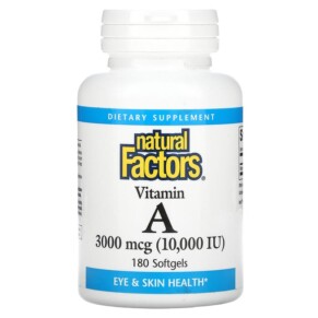 Natural Factors Vitamin A 3000 mcg (10.000 IU) 180 Softgels 068958010410