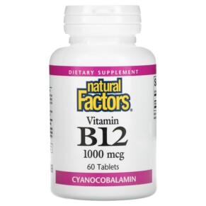 Natural Factors Vitamin B12 1.000 mcg 60 Tablets 068958012452
