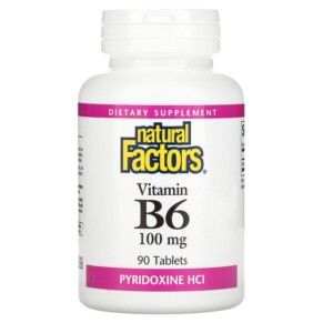 Natural Factors Vitamin B6 Pyridoxine HCl 100 mg 90 Tablets 068958012315