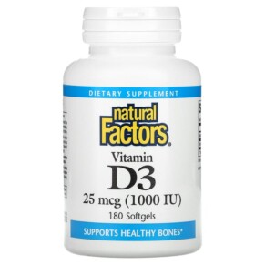 Natural Factors Vitamin D3 25 mcg (1.000 IU) 180 Softgels 068958010540