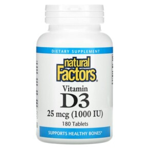 Natural Factors Vitamin D3 25 mcg (1.000 IU) 180 Tablets 068958010519