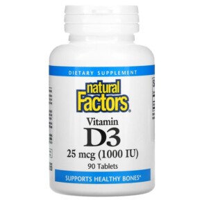 Natural Factors Vitamin D3 25 mcg (1.000 IU) 90 Tablets 068958010502