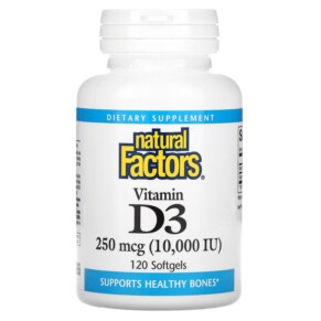 Natural Factors Vitamin D3 250 mcg (10.000 IU) 120 Softgels 068958010649