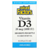 Natural Factors Vitamin D3 Drops Unflavored 25 mcg (1.000 IU) 0.5 fl oz (15 ml) 068958010557