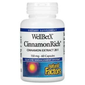Natural Factors WellBetX CinnamonRich 150 mg 60 Capsules 068958035901