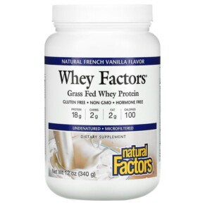 Natural Factors Whey Factors Grass Fed Whey Protein Natural French Vanilla 12 oz (340 g) 068958029269