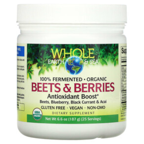 Natural Factors Whole Earth & Sea Beets & Berries Antioxidant Boost 6.6 oz (187 g) 068958355528