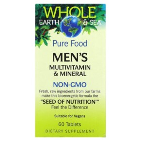 Natural Factors Whole Earth & Sea Men's Multivitamin & Mineral 60 Tablets 068958355047