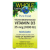 Natural Factors Whole Earth & Sea Vegan Bioenhanced Vitamin D3 25 mcg (1.000 IU) 90 Vegetarian Capsules 068958355122