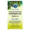 Natural Factors Whole Earth & Sea Vegan Bioenhanced Vitamin D3 5.000 IU 60 Vegetarian Capsules 068958355160