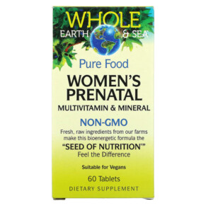 Natural Factors Whole Earth & Sea Women's Prenatal Multivitamin & Mineral 60 Tablets 068958355177
