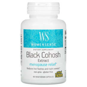 Natural Factors WomenSense Black Cohosh Extract Menopause Relief 90 Vegetarian Capsules 068958049250
