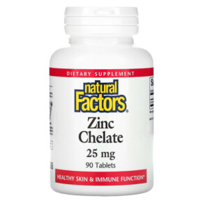 Natural Factors Zinc Chelate 25 mg 90 Tablets 068958016832