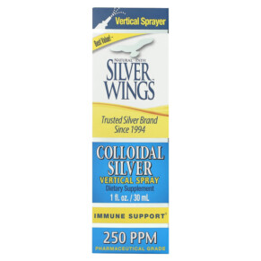 Natural Path Silver Wings Colloidal Silver Vertical Spray 250 PPM 1 fl oz (30 ml) 613405770661