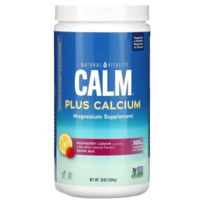 Natural Vitality CALM Plus Calcium Drink Mix Raspberry-Lemon 16 oz (454 g) 875534001461