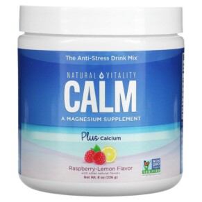 Natural Vitality CALM Plus Calcium The Anti-Stress Drink Mix Raspberry-Lemon 8 oz (226 g) 183405043558