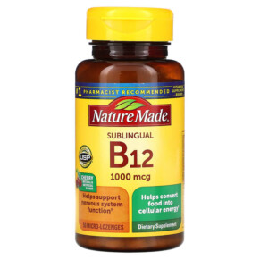 Nature Made B-12 Sublingual Cherry 1.000 mcg 50 Micro -Lozenges 031604027179