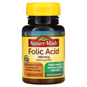 Nature Made Folic Acid 400 mcg 250 Tablets 031604012748
