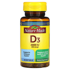 Nature Made Vitamin D3 2.000 IU (50 mcg) 90 Softgels 031604025854