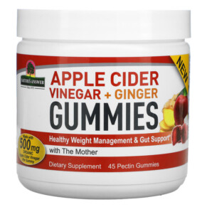 Nature's Answer Apple Cider Vinegar + Ginger Gummies with The Mother 500 mg 45 Pectin Gummies 083000262883