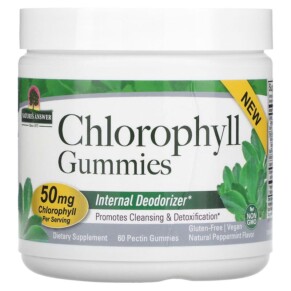 Nature's Answer Chlorophyll Gummies Natural Peppermint 25 mg 60 Pectin Gummies 083000269196